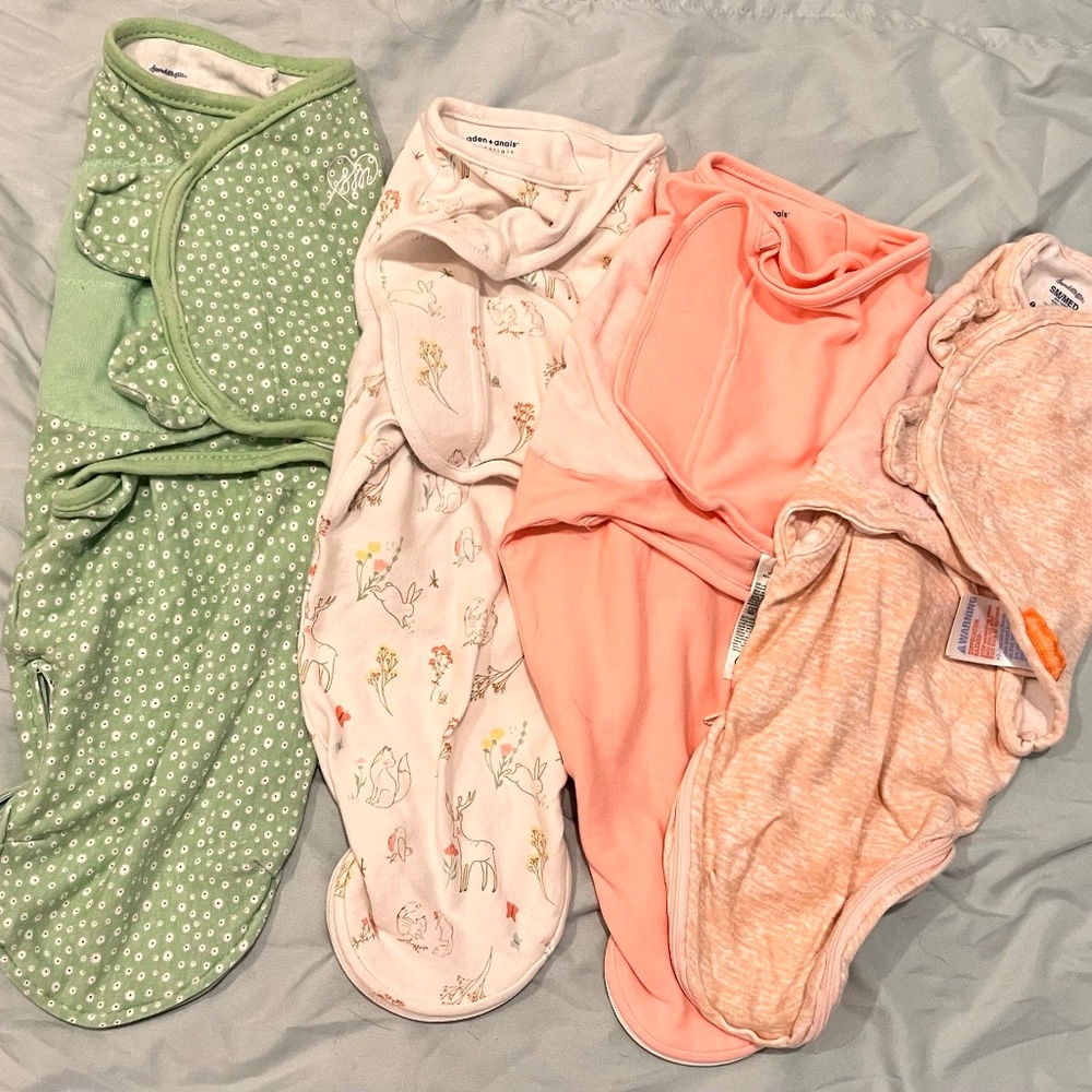 Infant swaddles zipper bottom lot